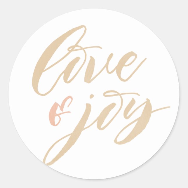 Adesivo Dourado Amar e Joy Round Sticker (Frente)