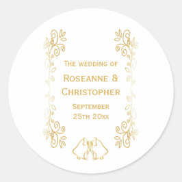Adesivo Dourado Bells Scrollwork WedDesign
