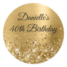 Dourado Brilhante Moderno Aniversário de 40 anos