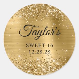 Adesivo Dourado Brilhante Sweet 16