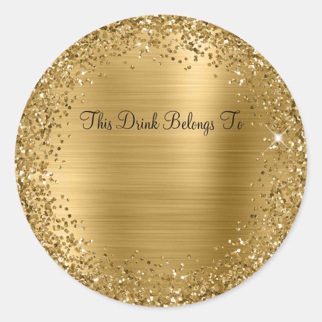 Adesivo Dourado brilho e película Esta bebida pertence a (Frente)
