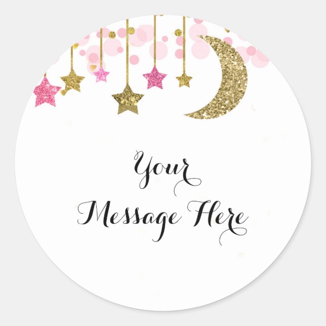 Adesivo Dourado brilho rosa, obrigado Sticker (Frente)