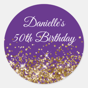 Adesivo Dourado Brilho Roxo Real 50º Aniversário