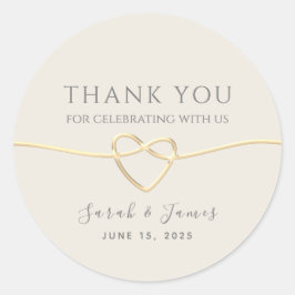 Adesivo Dourado Casamento Calliográfico Obrigado