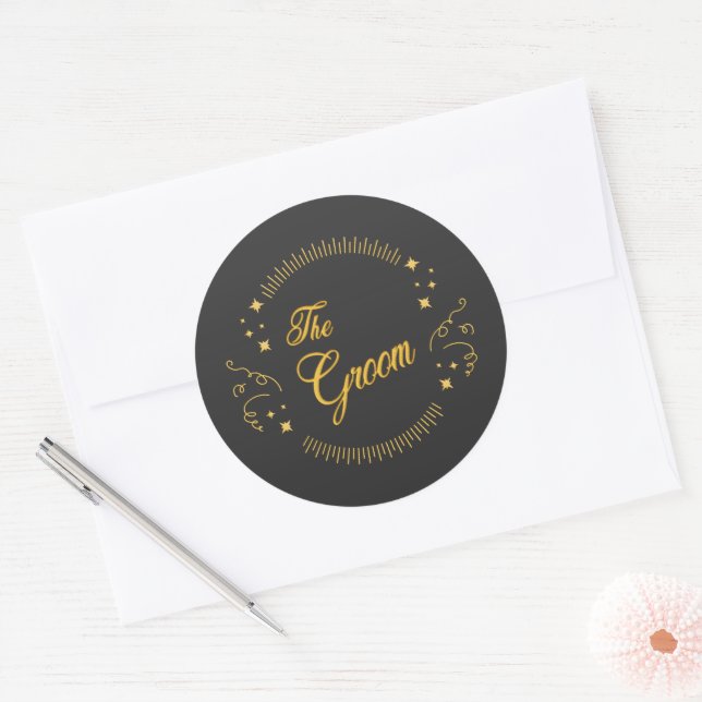 Adesivo Dourado Casamento Elegante Escuro Dourado (Envelope)