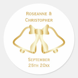 Adesivo Dourado Casamento Invitation Sticker Bells And Rib