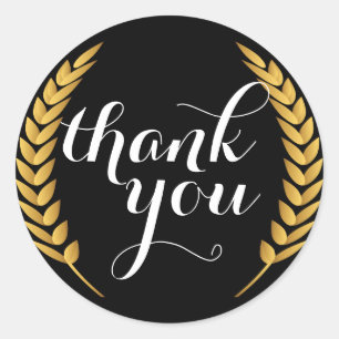 Adesivo Dourado caule de grão de trigo, obrigado, palheta
