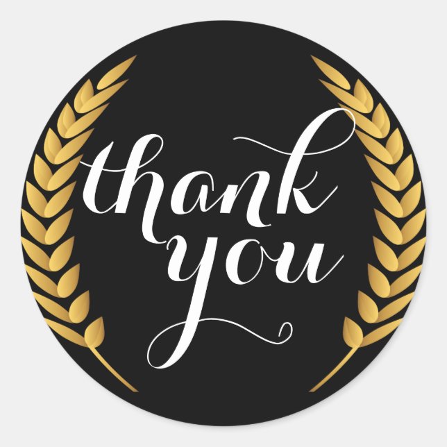 Adesivo Dourado caule de grão de trigo, obrigado, palheta (Frente)