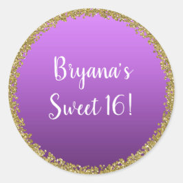 Adesivo Dourado com Brilho Roxo Glam Glitter Festa