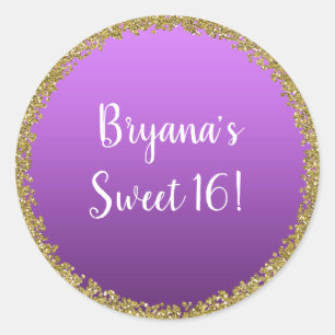 Adesivo Dourado com Brilho Roxo Glam Glitter Festa