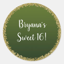 Adesivo Dourado com Brilho Verde Glamour Festa Brilhante