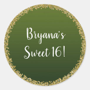 Adesivo Dourado com Brilho Verde Glamour Festa Brilhante