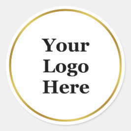 Adesivo Dourado comercial e branco seu logotipo aqui Model