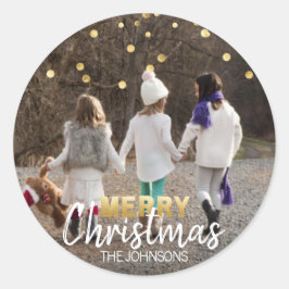 Adesivo Dourado Confetti Branco Feliz Natal | FOTO