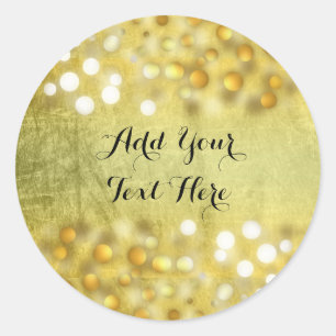 Adesivo Dourado Confetti Glitter Foil Faux Personalizar Cl