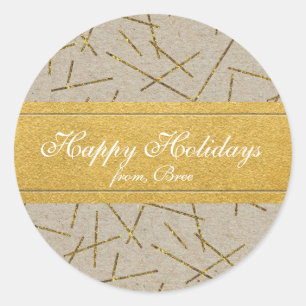 Adesivo Dourado Confetti Kraft Paper Rustic Holidkers