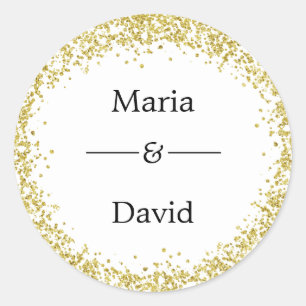 Adesivo Dourado confetti, Stickers Casados.