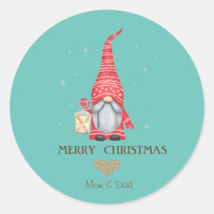 Adesivo Dourado Coração Luminoso, Flocos de Neve Gnomo