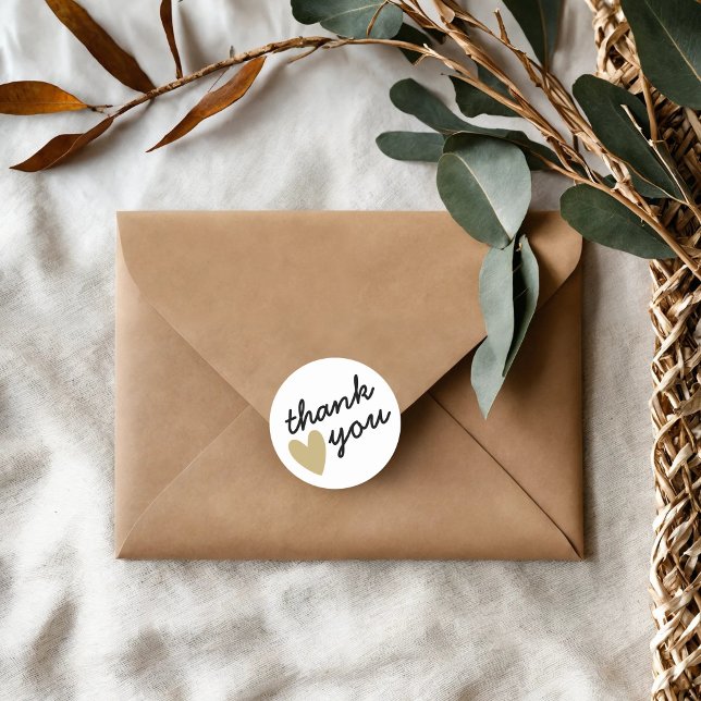 Adesivo Dourado Coração Obrigado (Criador carregado)