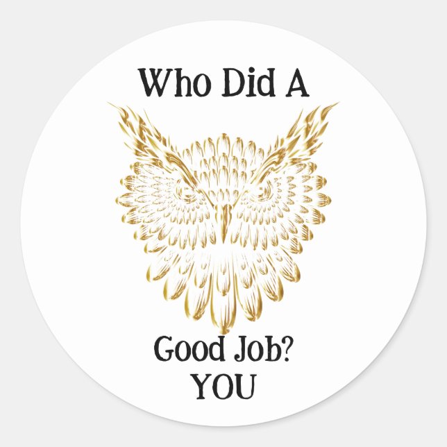 Adesivo Dourado Coruja Sticker (Frente)