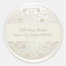 Adesivo Dourado Crystal e Pearl Damask Endereço de devoluç