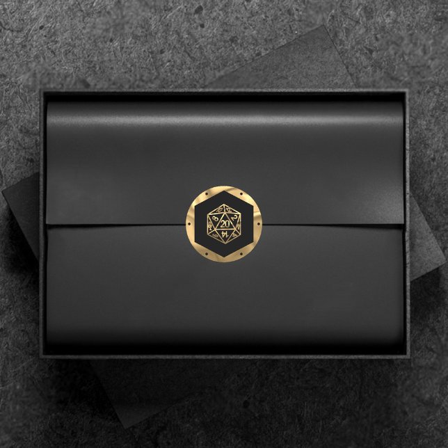 Adesivo Dourado D20 Crit | Tabletop Role Player Dice (Criador carregado)