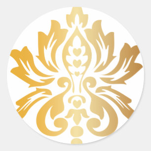 Adesivo Dourado Damask Personalizado