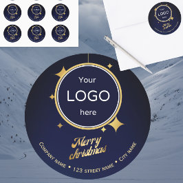 Adesivo dourado de Natal 2024 com logotipo da empr