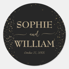 Adesivo Dourado e preto belo casamento elegante