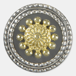 Adesivo Dourado e Silver Medallion Sticker