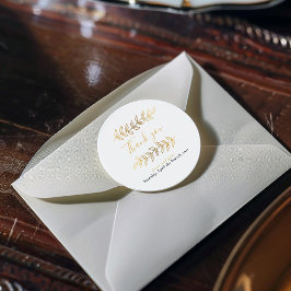 Adesivo Dourado efeito folhas e galhos obrigado de casamen