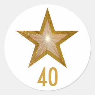 Adesivo "Dourado" Estrelar "40" colante branco