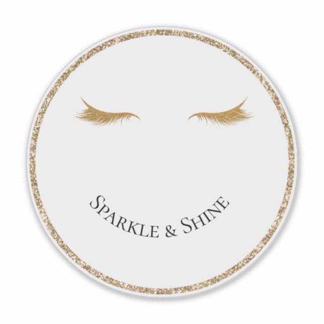 Adesivo Dourado Eyelashes brilho feminino sorriso brilhant (Frente)