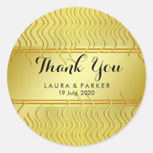 Adesivo Dourado Faux Foil Glitter Obrigado Por Casar