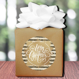 Adesivo Dourado Feliz Natal Black Stripes