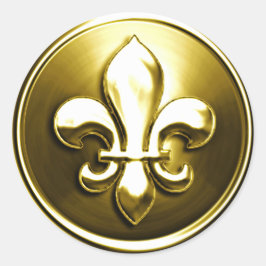 Adesivo Dourado Fleur de Lis Envelope Seal Emboscada