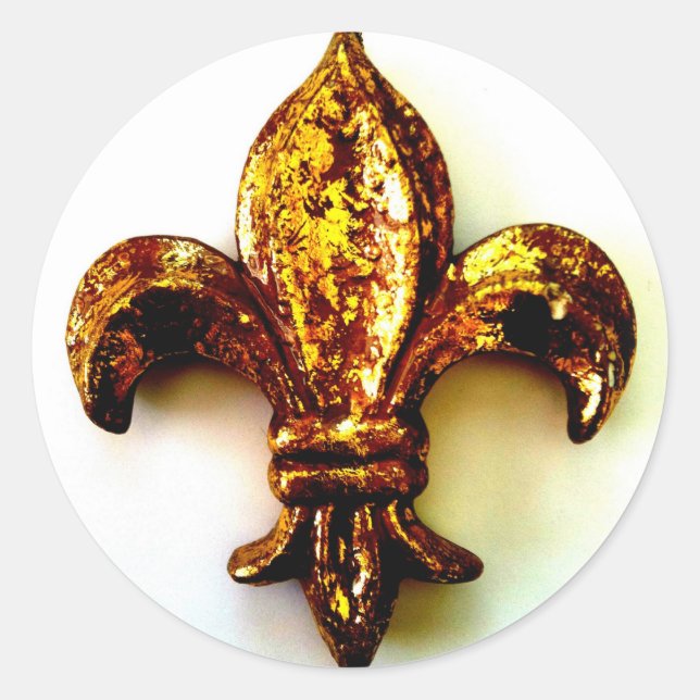 Adesivo DOURADO FLEUR DE LIS High ContrAST IMPRESSÃO (Frente)