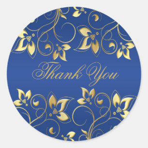 Adesivo Dourado Floral e Royal Blue Sticker