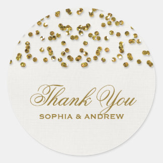 Adesivo Dourado Glamor Confetti Obrigado Sticker