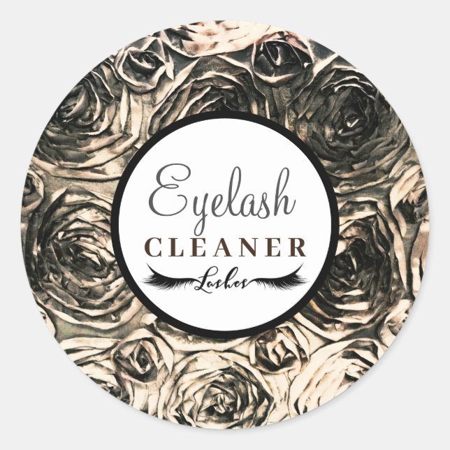 Adesivo Dourado Glamor Rosas Beauty Makeup Lash Cleaner (Frente)