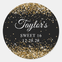 Dourado Glitter Black Sweet 16
