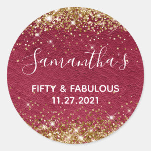 Adesivo Dourado Glitter Burgundy Couro Cinquenta e Fabulos