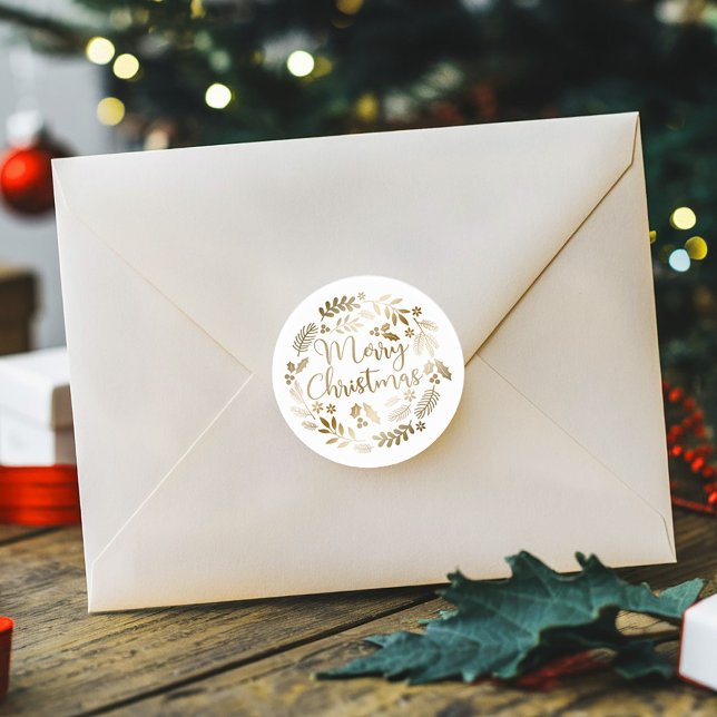 Adesivo Dourado Glitter Feliz Natal (Criador carregado)