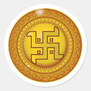 Adesivo Dourado Hindu Swastik