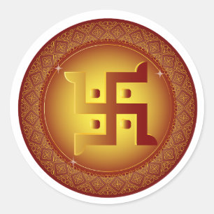 Adesivo Dourado Hindu Swastik Diwali