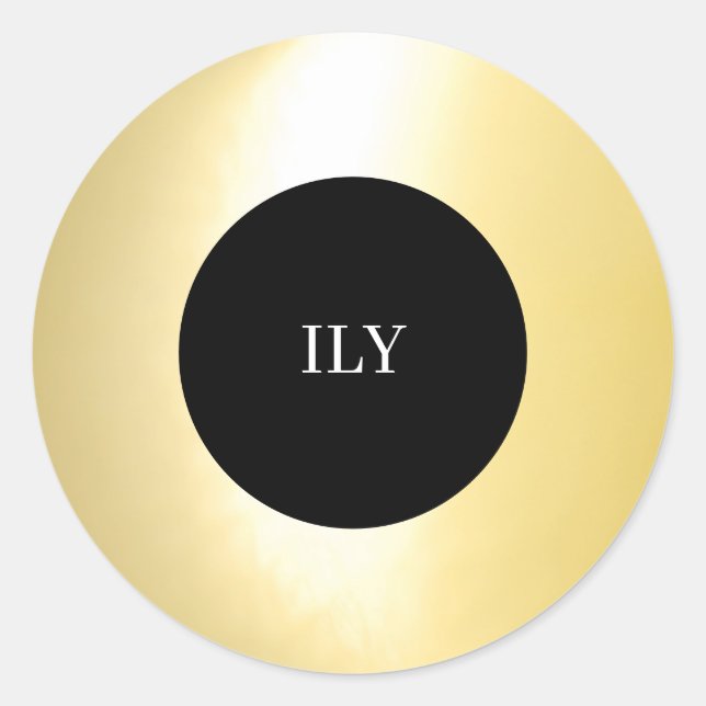 Adesivo Dourado "ILY" (Frente)