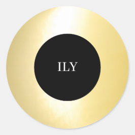 Adesivo Dourado "ILY"