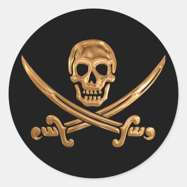 Adesivo Dourado Jolly Roger (Frente)