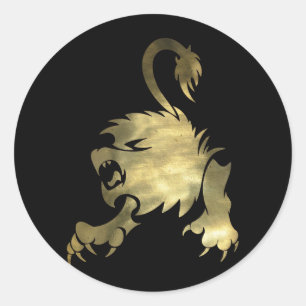 Adesivo Dourado Leo Lion