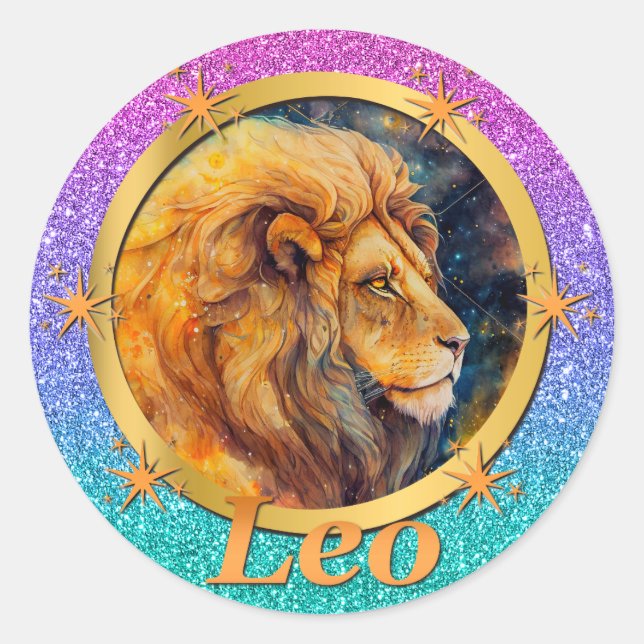 Adesivo Dourado Leo Zodiac Horoscope Um Inspirador Motivac (Frente)